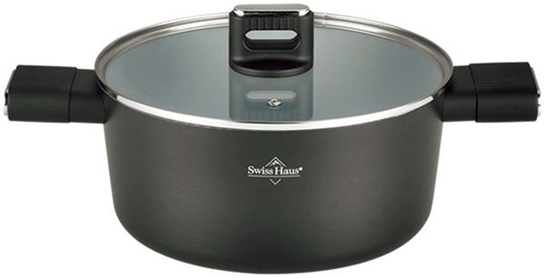 Top Kochtopf mit Glasdeckel Ø24 Antihaft Induktion Swiss Haus SH-SCC24B