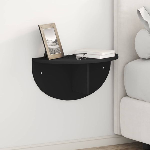 vidaXL Wandregal Wandmontiert Schwarz 48 x 24 x 24 cm Holzwerkstoff 891430