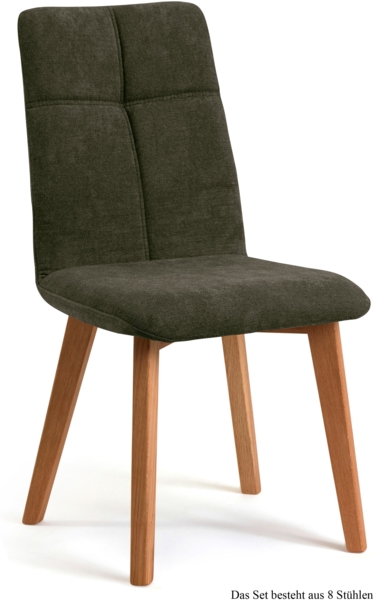 Esszimmerstuhl (8er-Set) Dillian 47x92x60 Eiche geölt/Khaki