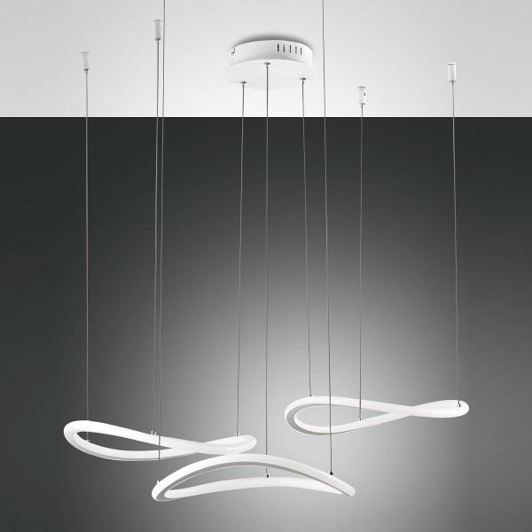 Fabas Luce 3711-47-102 LED Pendelleuchte Tirreno 3-flammig weiss 3000K dimmbar