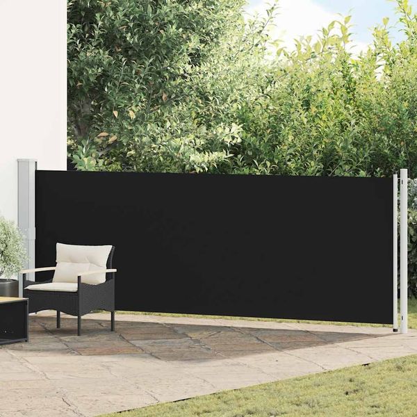 Ausziehbare Seitenmarkise, Sichtschutz 140x600 cm Schwarz