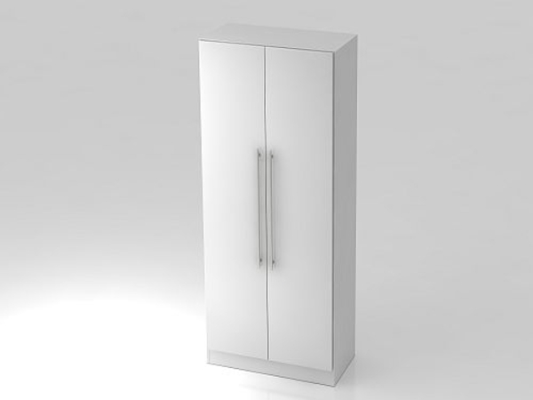 Schrank 5 Ordnerhöhen mit Sockel RE Weiß / Weiß