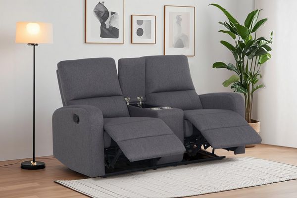 Home affaire 2-Sitzer TOURNAY, 2er-Kinosofa, Liegesofa, TV-Sessel, Multimedia-Sofa, mit manueller Relaxfunktion, Getränkehalter, Staufach