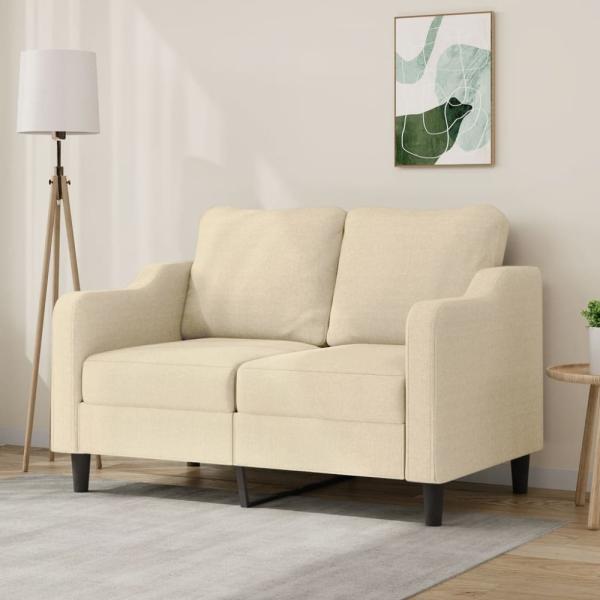 vidaXL 2-Sitzer-Sofa Creme 120 cm Stoff 359353