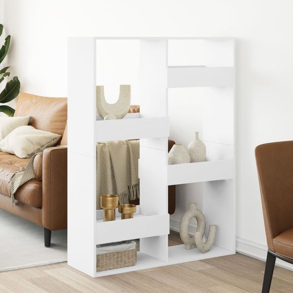 Raumteiler, Bücherregal Weiß 100x33x135 cm Holzwerkstoff