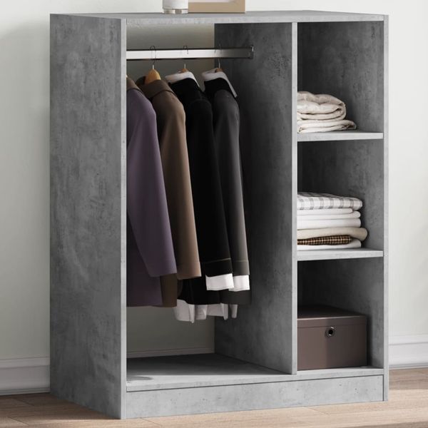 vidaXL Kleiderschrank Betongrau 77x48x102 cm Holzwerkstoff 840810