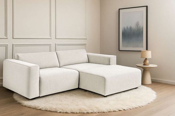 Home affaire Ecksofa Noord mit Kedernaht, Breite 234 cm, L-Form, Cord, Struktur, Webstoff, mit Wellenunterfederung, Massivholzrahmen