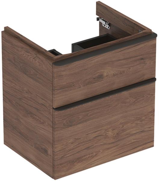 GEBERIT SMYLE SQUARE Waschbeckenunterschrank 58,4 cm breit, Braun dunkel