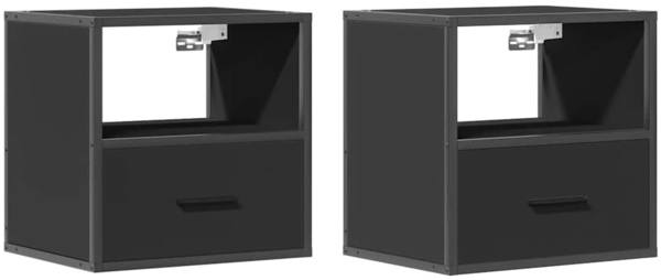 vidaXL Wand-Nachttische 2 Stk. Schwarz 40x31x39,5 cm 848735