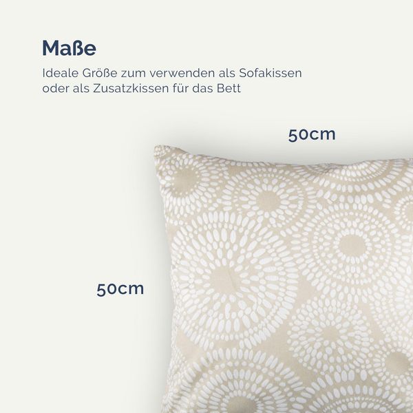Kissenhülle 50x50 mit verd. Reißverschluss, ( Beige ) Kissenbezug Punkte, Dekorative Kissenbezüge, weicher Bezug für Kissen Bild 2