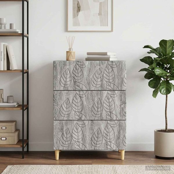 vidaXL Schubladenschrank Grau Sonoma 66 x 34,5 x 90 cm Holzwerkstoff 895071