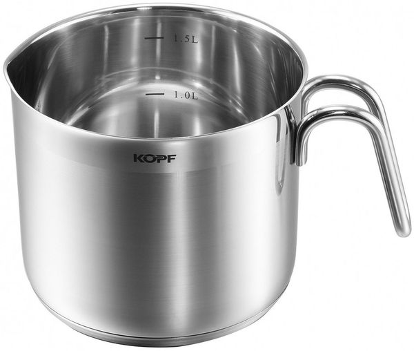 Kopf Milchtopf Josie 14 cm, Edelstahl, Ø 14 cm, Höhe 12 cm, 1,5 Liter