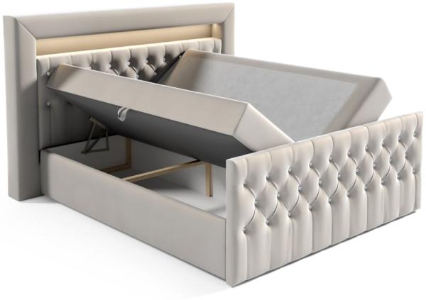 Boxspringbett Schlafzimmerbett SEVRA Nr. 2 140x200cm in Elisa Velvet Anthrazit Bild 2