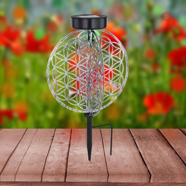 Solarleuchte Garten Scheibe 20cm Solarlampe Außen Leuchte Solar mit Pflegetuch