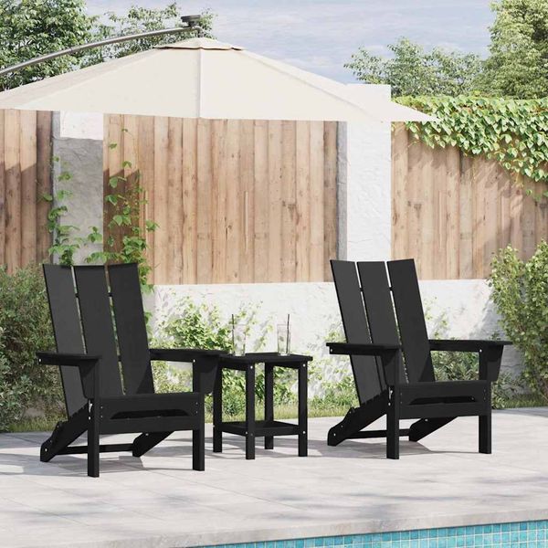 vidaXL Gartenstuhl 3 pcs Schwarz 80,5 x 74,5 x 92 cm Polyethylen 3335824