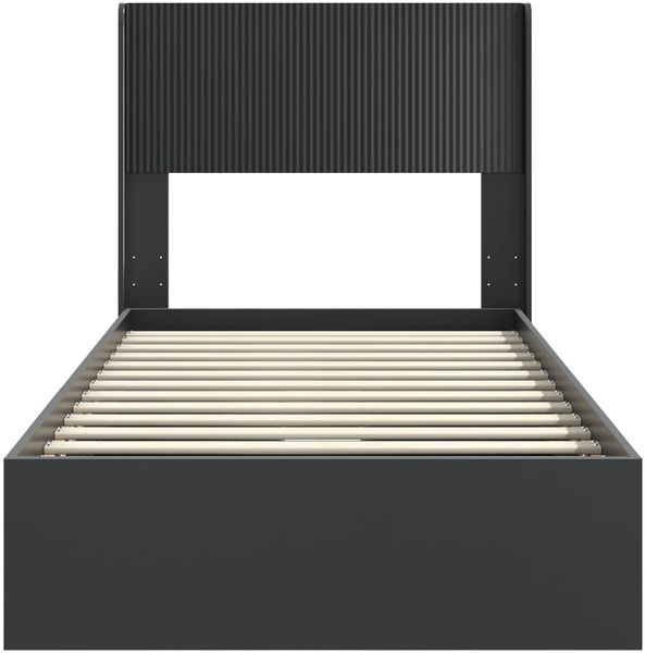 vidaXL Bettgestell mit Stauraum und Kopfteil Schwarz 75 x 190 cm 3414426 Bild 6