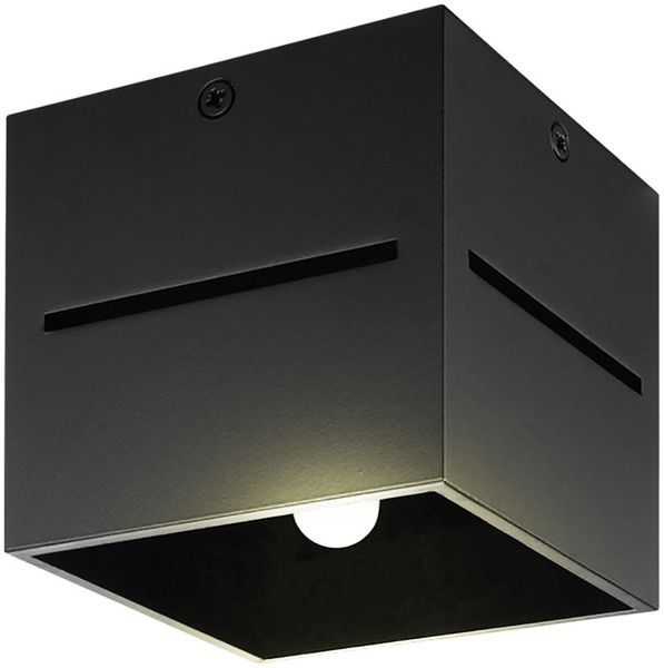 Deckenleuchte, Aluminium schwarz, H 10 cm