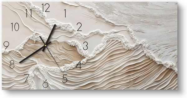 DEQORI Wanduhr 'Sandwellenzauber' (Glas Glasuhr modern Wand Uhr Design Küchenuhr)