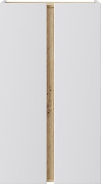 Schuhschrank >TEMPUS< 2 Türen, 6 Böden, Nodi Eiche Dekor / Artik Weiß - 56,5x102x35 (BxHxT)