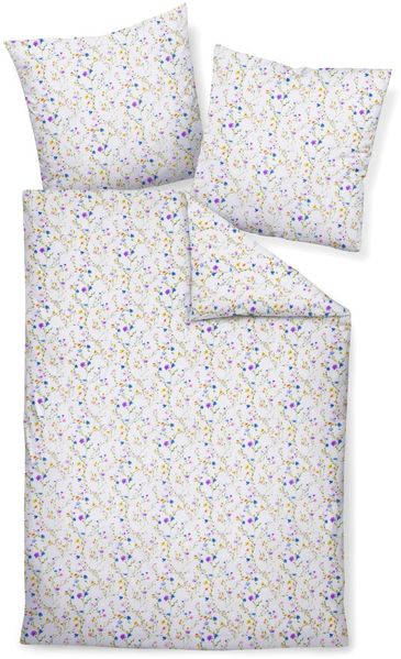 Traumschloss Soft-Seersucker Bettwäsche - Blumenranken, bunt 155x220 / 80x80