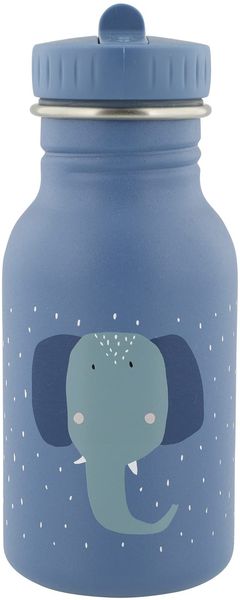 Trixie Baby Trinkflasche aus Edelstahl, 350ml/500ml, Auslaufsicher, mit Tragekordel, Schlanke Form für Kleine Hände, Bruchsicher, ab 3 Jahren (Mrs. Elephant, 350ml)