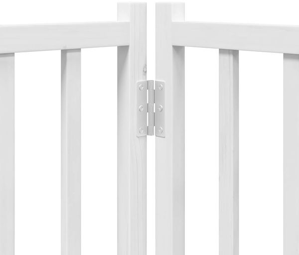 vidaXL 6-tlg. Hundetor mit Tür Faltbar Weiß 300 cm Massivholz Tanne 352279 Bild 10
