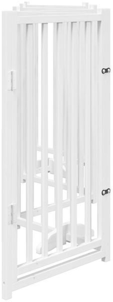 vidaXL 6-tlg. Hundetor mit Tür Faltbar Weiß 300 cm Massivholz Tanne 352279 Bild 5