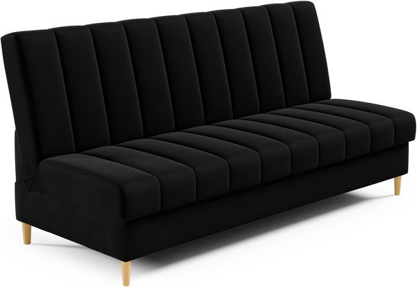 Schlafsofa MIKO, moderne Polsterbank mit Schlaffunktion, Sofa mit Bettkasten, hohe Holzbeine, Wellenfederung, Kronos 07, 93 x 90 x 200 cm