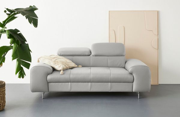 COTTA 2-Sitzer Chef, Big-Sofa mit Kopfteilverstellung, edle Metallkufen