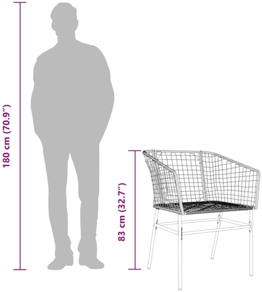 vidaXL 5-teiliges Garten-Esszimmerset Braunes Polyrattanglas 3334593 Bild 10