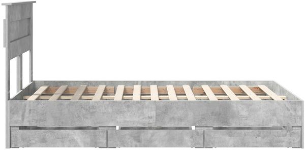 vidaXL Bettrahmen mit Kopfteil Beton Grau 135 x 190 cm Ingenieurs Holz 3409855 Bild 9