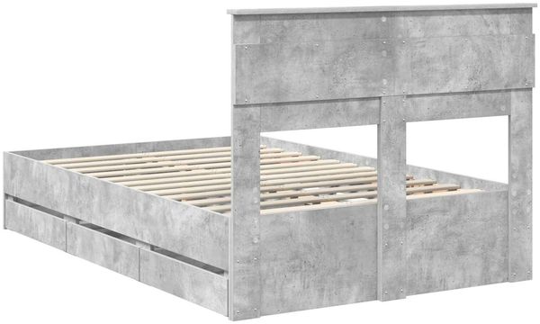 vidaXL Bettrahmen mit Kopfteil Beton Grau 135 x 190 cm Ingenieurs Holz 3409855 Bild 10
