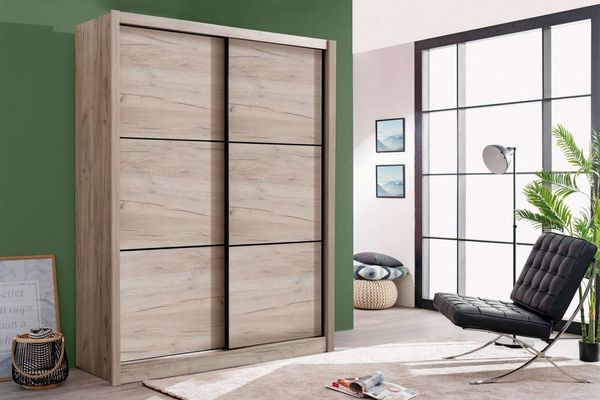 INOSIGN Schwebetürenschrank Navara Kleiderschrank Wäscheschrank in 3 Breiten, mit kompletter Innenausstattung, FSC®-zertifiziert