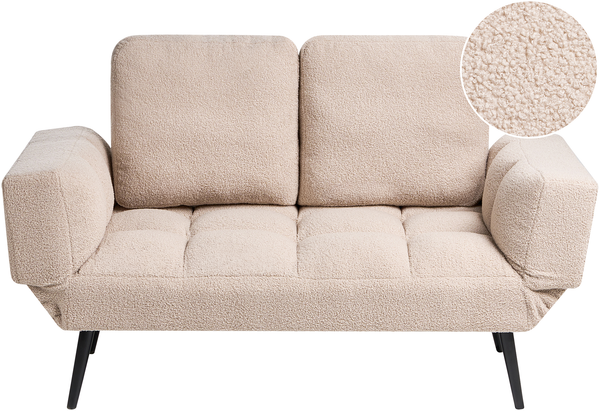 Schlafsofa 2-Sitzer BREKKE Bouclé Beige