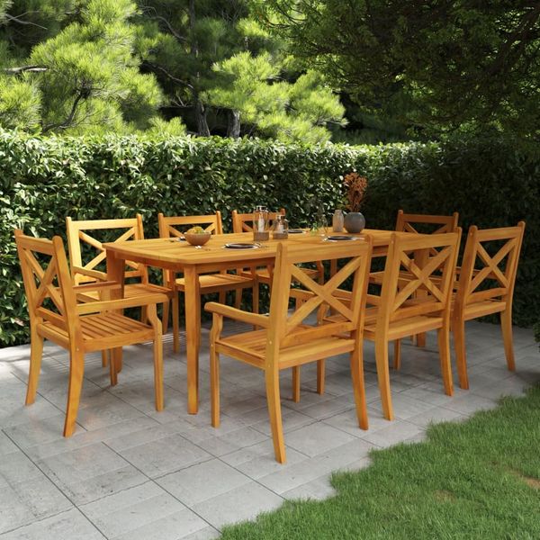 vidaXL 9-tlg. Garten-Essgruppe Massivholz Akazie 3058006