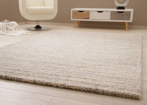Kurzflor Teppich Contemporary Comfort - Streifen, Farbe: Beige, Größe: 67x140 cm