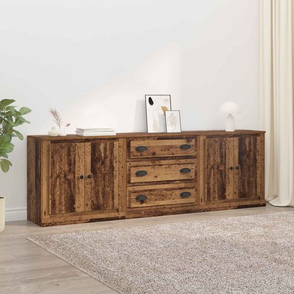vidaXL Sideboards 3 pcs Altholz 210 x 35,5 x 67,5 cm Holzwerkstoff 3402647
