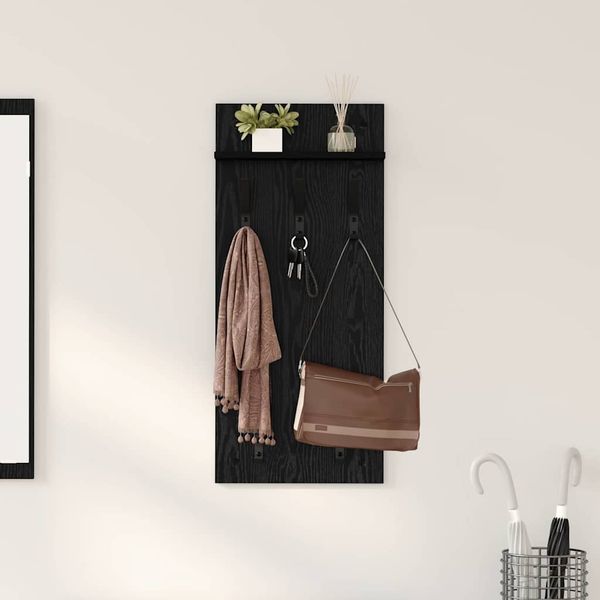 vidaXL Wandmontierter nachttisch Schwarz Eichen-Optik 40 x 10 x 90 cm 874452