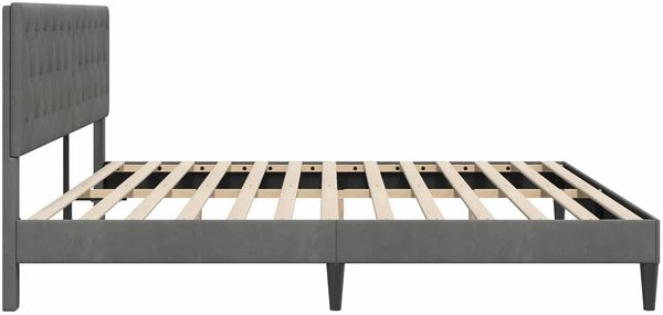 vidaXL Bettrahmen mit Kopfteil Dunkelgrau 180 x 200 cm Samt 42027680 Bild 5