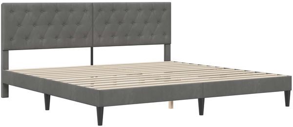 vidaXL Bettrahmen mit Kopfteil Dunkelgrau 180 x 200 cm Samt 42027680 Bild 3