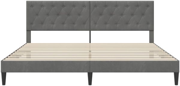 vidaXL Bettrahmen mit Kopfteil Dunkelgrau 180 x 200 cm Samt 42027680 Bild 4