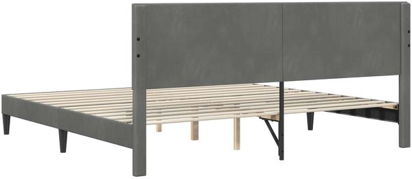 vidaXL Bettrahmen mit Kopfteil Dunkelgrau 180 x 200 cm Samt 42027680 Bild 6