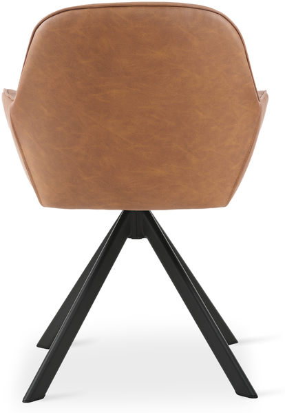 GOEURVANT 1370 Esszimmerstühle 4er-Set, 360° Drehbar, Kunstleder - Braun Bild 5