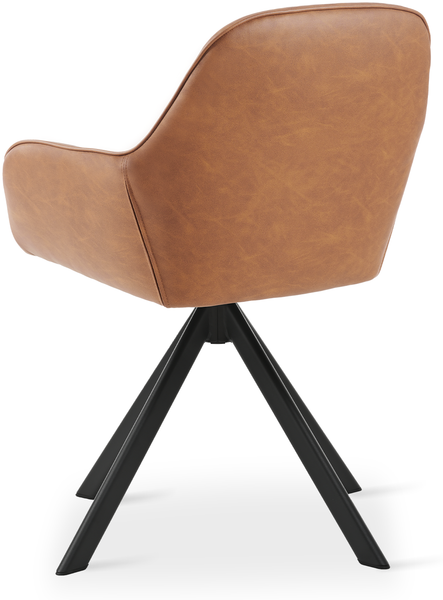 GOEURVANT 1370 Esszimmerstühle 4er-Set, 360° Drehbar, Kunstleder - Braun Bild 4