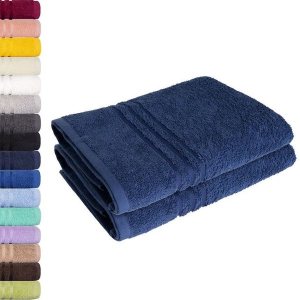 2er Set Saunatuch 80x200 cm, Frottierserie Elena, Navy Bild 4