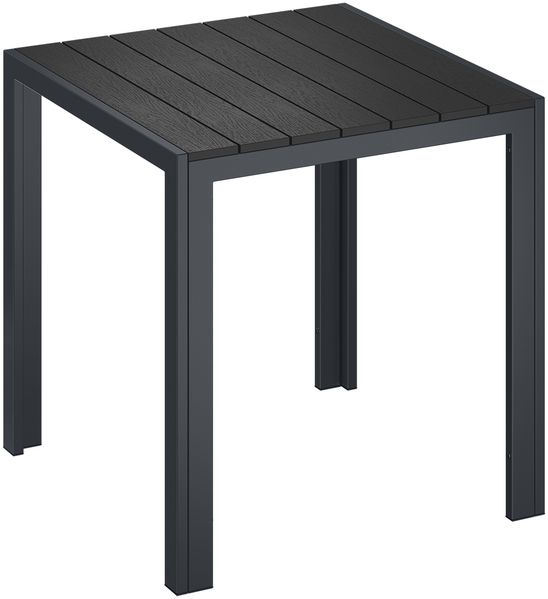STEELSØN 'Alaris' Gartentisch, Aluminium, Tischplatte aus Kunstholz, anthrazit/schwarz, 75x75x75 cm, wetterfest, für 4 Personen