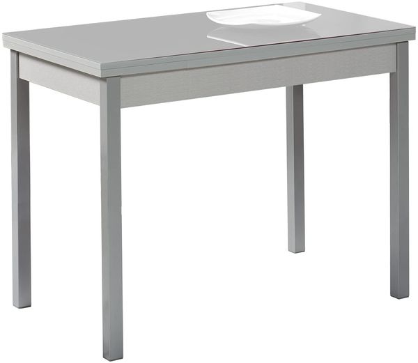 ASTIMESA Küchentisch, Metall, Grau, 90 x 50 cm - ausgezogen 140 x 50 cm