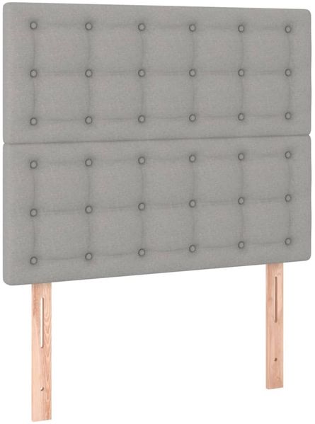Boxspringbett mit Matratze Stoff Hellgrau 90x190 cm, Härtegrad: H2 [3128805] Bild 6