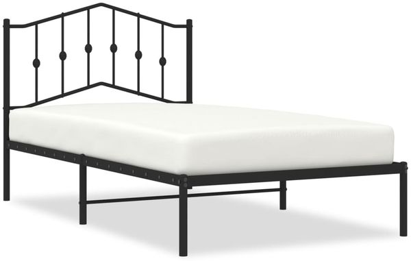 vidaXL Bettgestell mit Kopfteil Metall Schwarz 100x190 cm 373783