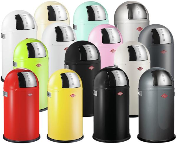 Wesco 'Pushboy Junior' Abfallsammler, 22 Liter, Stahlblech, Schwarz Matt